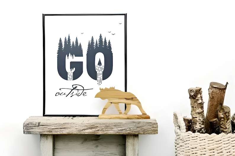 Forest Font Letters SVG, Mountains And Trees Svg#7