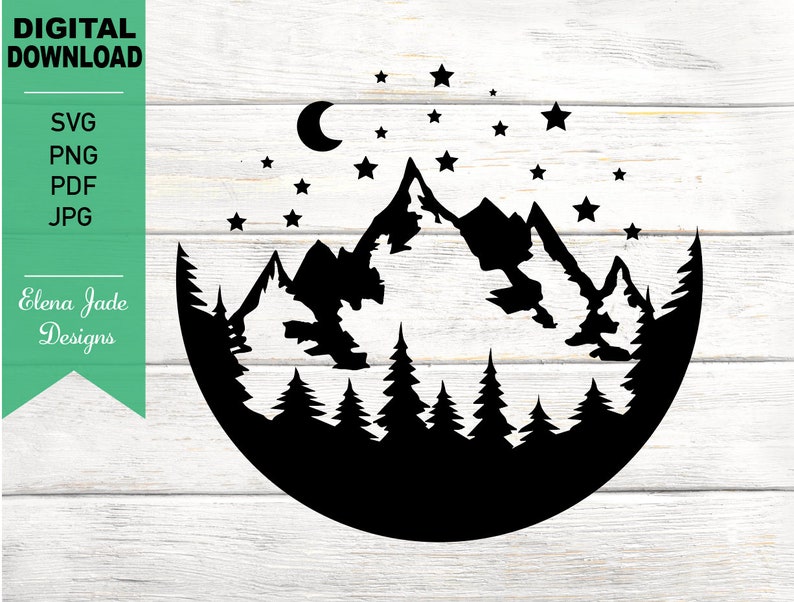 Mountain and Forest Camping SVG, Mountain Silhouette Svg