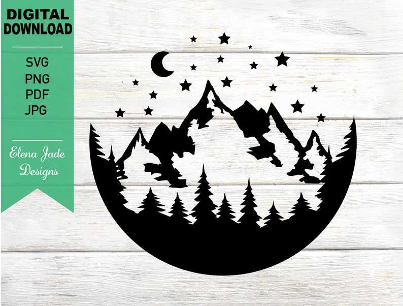Mountain and Forest Camping SVG, Mountain Silhouette Svg#1
