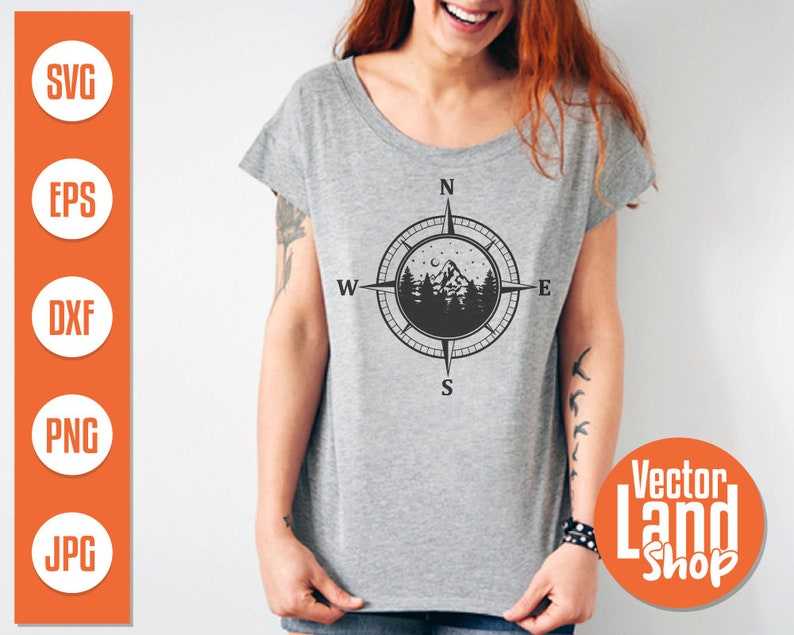 Compass SVG, Mountain Scene Svg#5