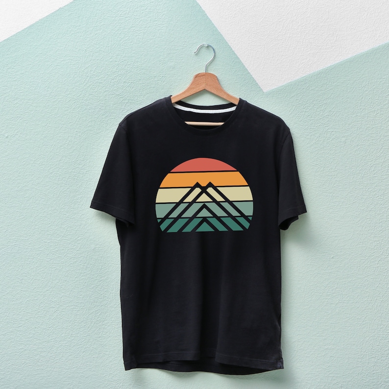 Retro Mountain Svg, Mountain Scene Svg