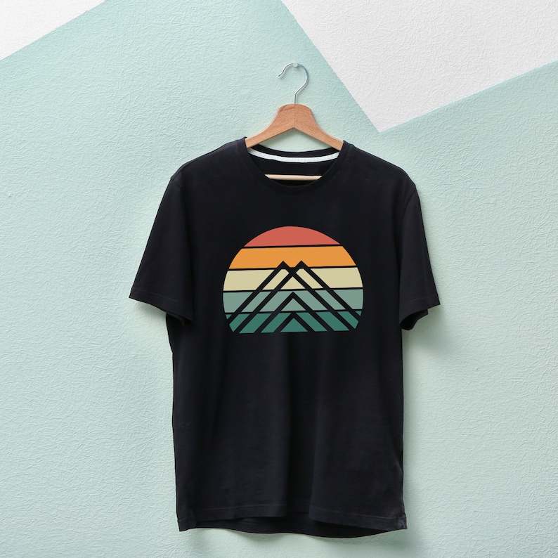 Retro Mountain Svg, Mountain Scene Svg#2