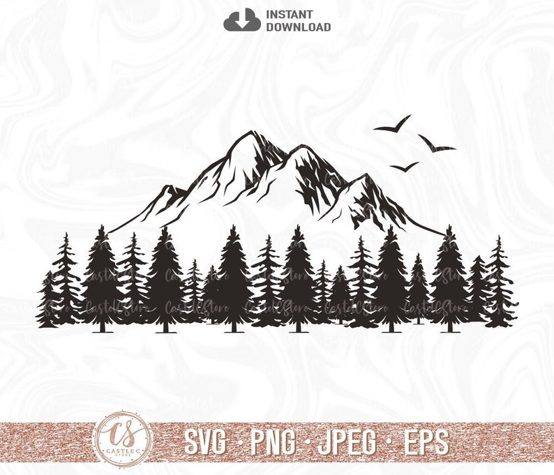 Camping Outdoors Adventure Svg, Mountains And Trees Svg