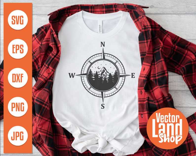 Compass SVG, Mountain Scene Svg#4