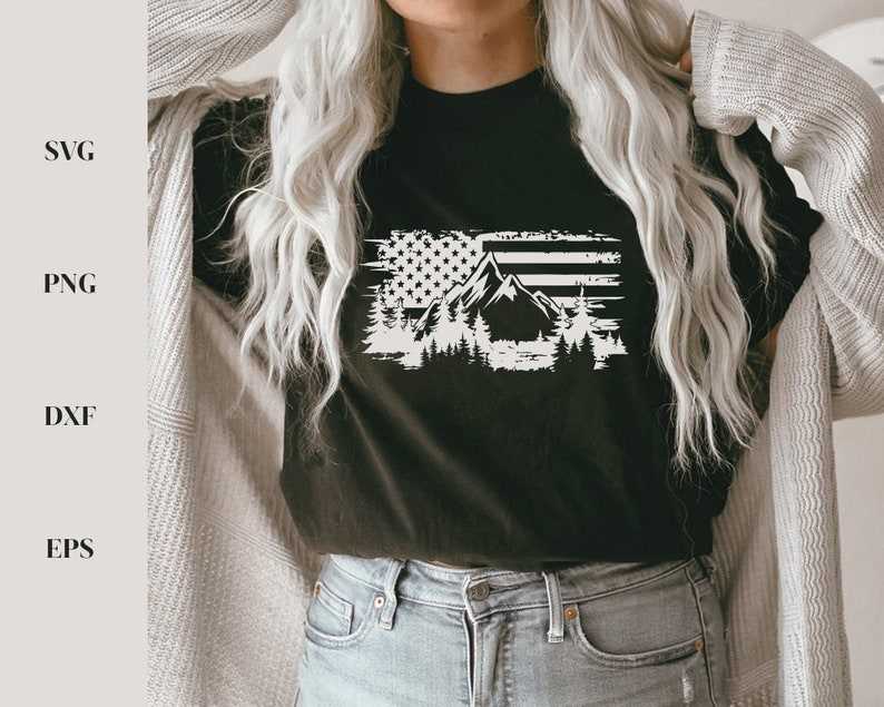 American Flag Svg, Mountain Svg#4