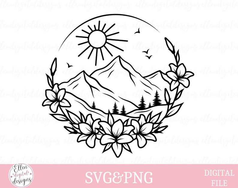 Landscape Mountain Svg, Mountain Range Svg#9