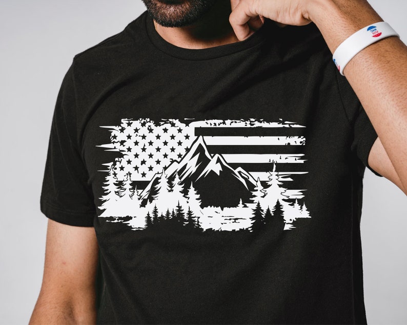 American Flag Svg, Mountain Svg