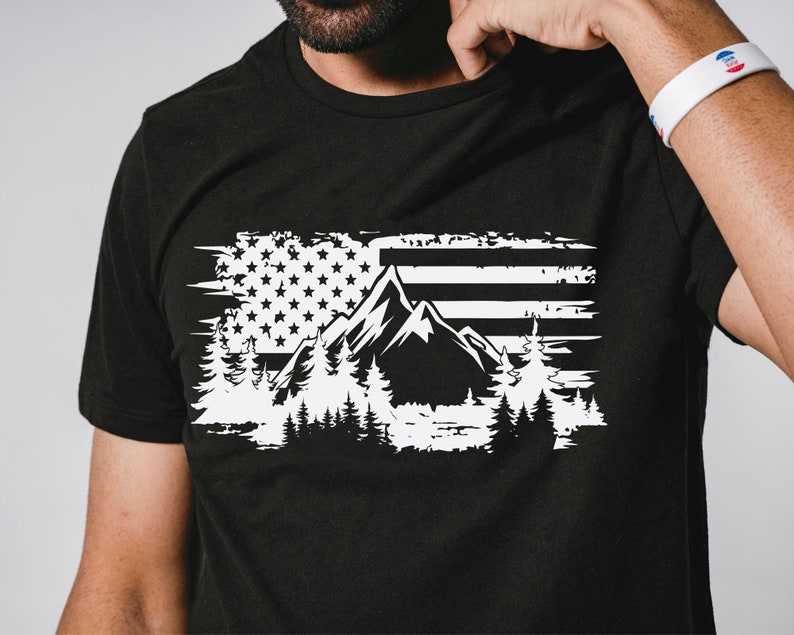 American Flag Svg, Mountain Svg#2