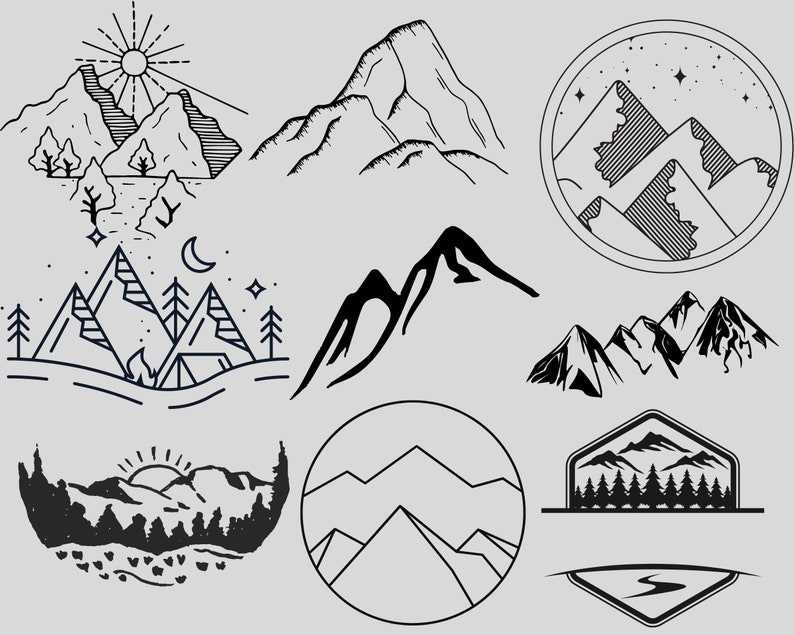 Mountain  Travel Svg, Mountain Silhouette Svg#3