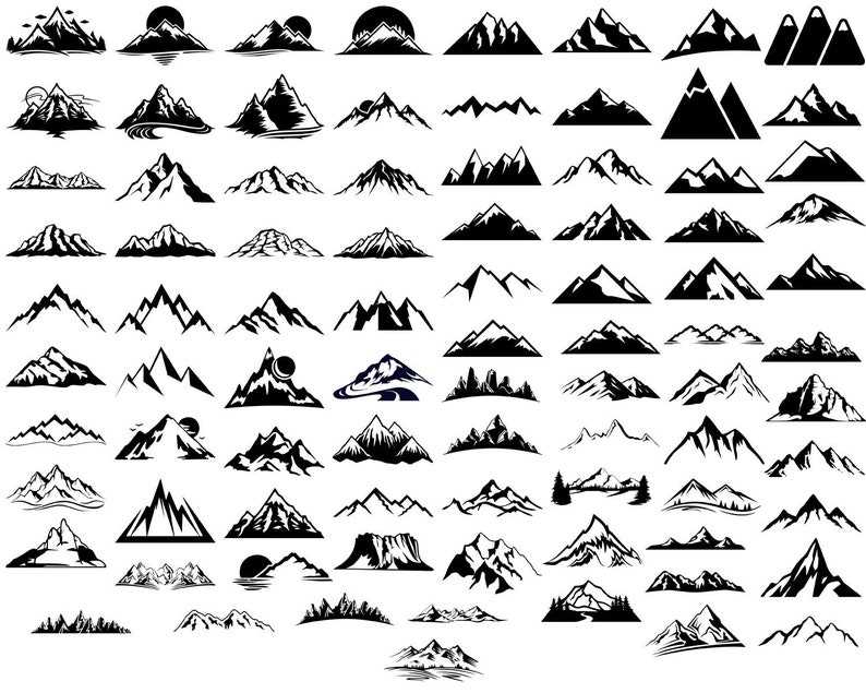 Mountains SVG, Mountain Range Svg#1