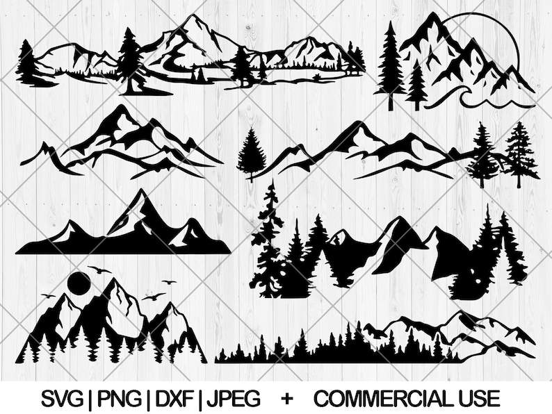 Mountain Nature Svg, Mountain Scene Svg | mountainsvg.com