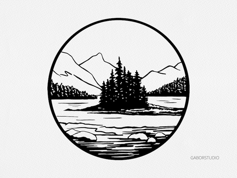 Rocky Mountains Svg, Mountains And Trees Svg