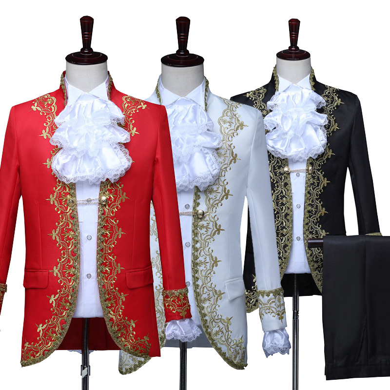 European Royal Gown Mens Floral Indo Western Suit White England Style  Luxury Costume For Stage Shows And Performances From Qbilp, $59.93 |  DHgate.Com