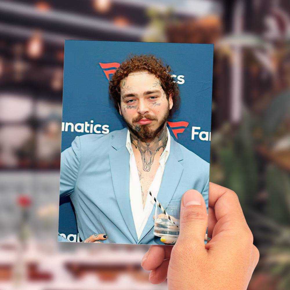 Post Malone Card Turn up Like a Rockstar Celebrity 