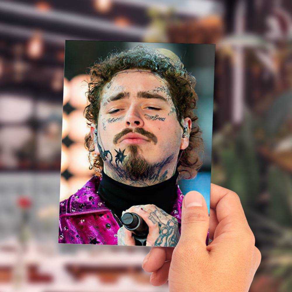 Post Malone Card Turn up Like a Rockstar Celebrity 