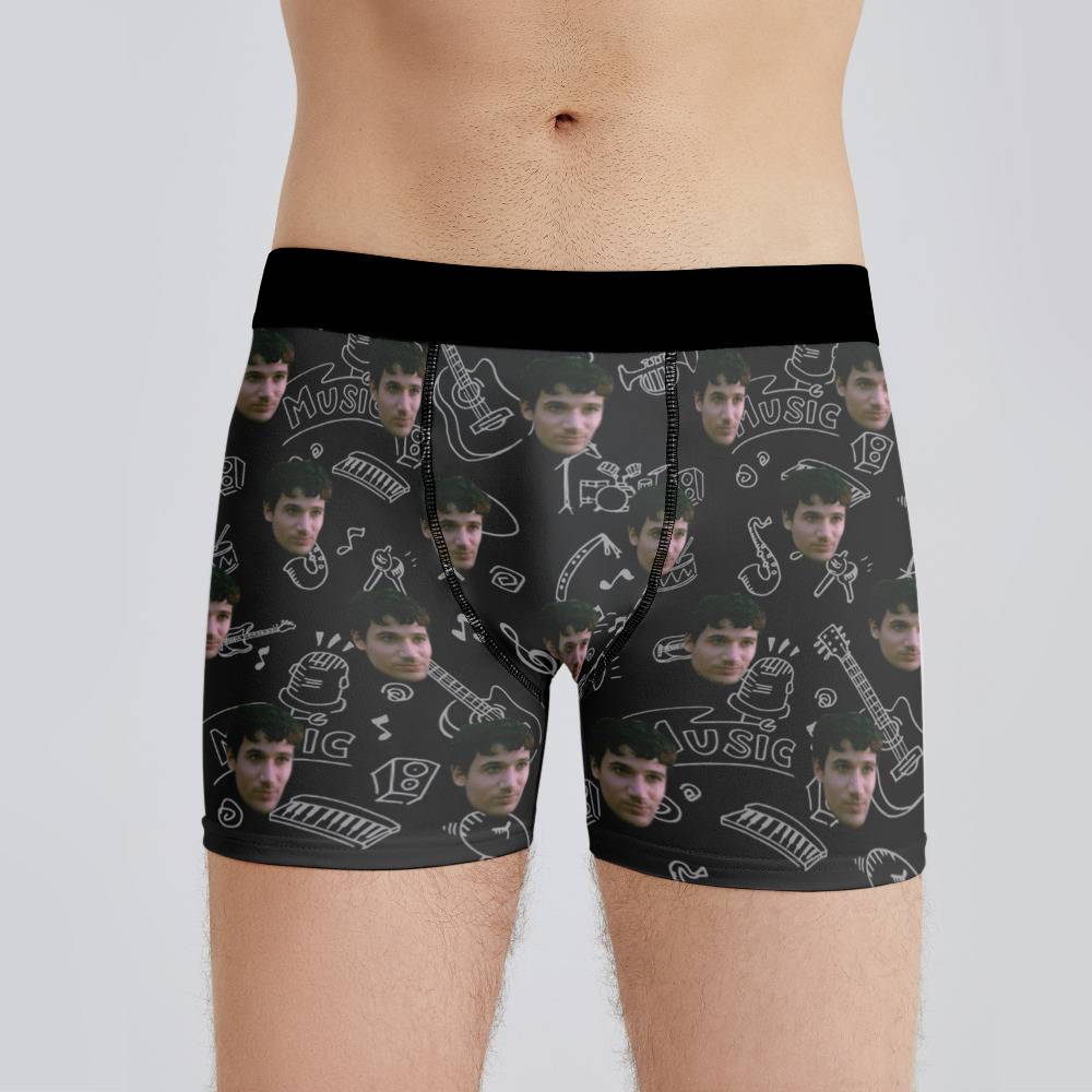 The Acacia Strain Boxers Custom Photo Boxers Men's Underwear Musical  Instruments Pattern Boxers White