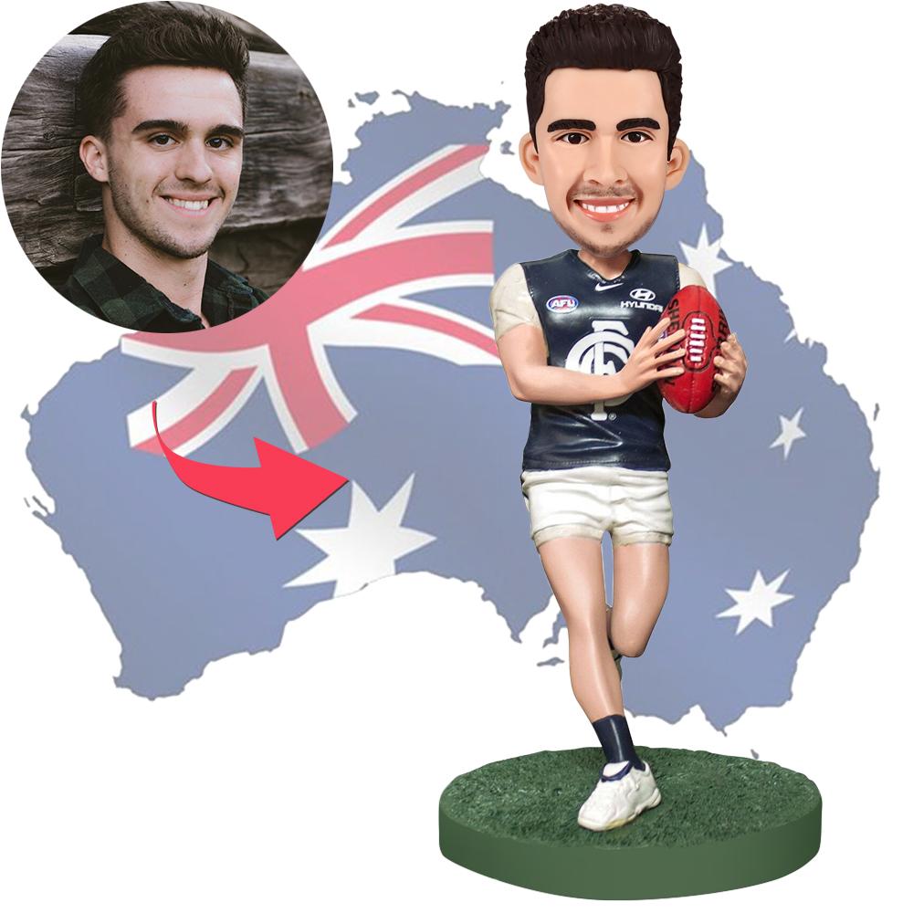 Custom AFL Football Player Bobbleheads With Engraved Text Custom Bobble Heads AU