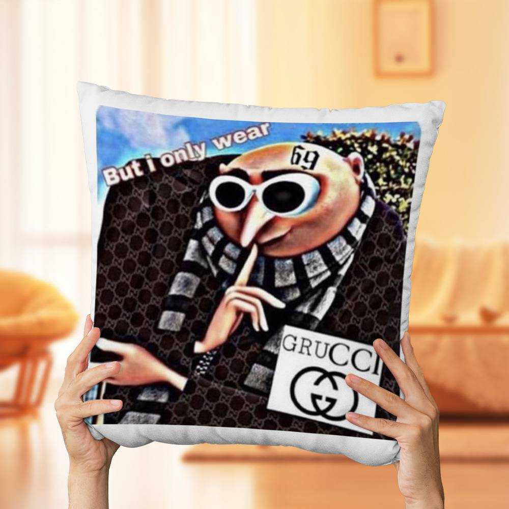 Gru Meme Face Throw Pillow Couch pillows Plaid sofa