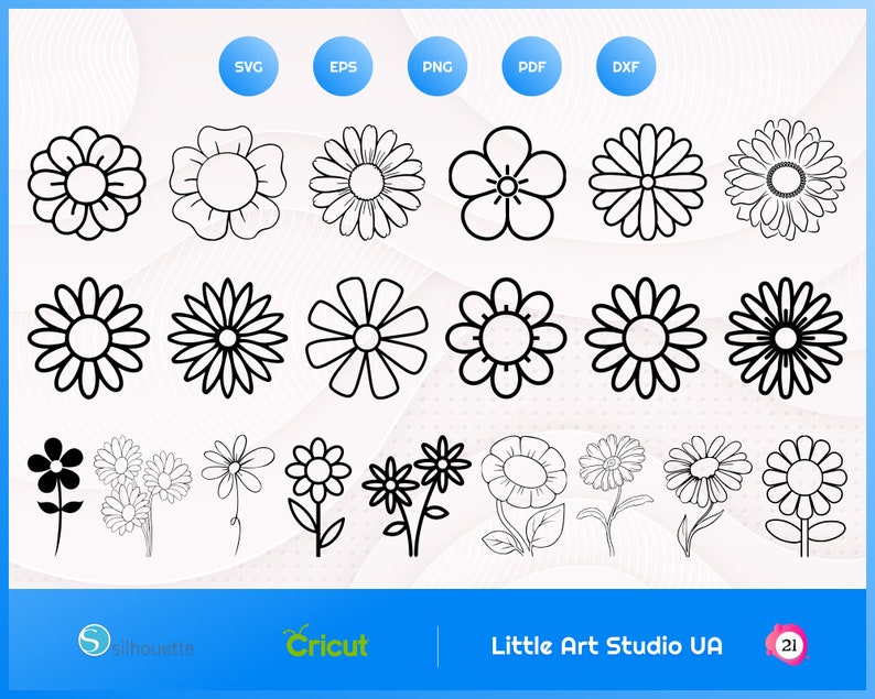 Daisy Outline SVG Perfect for Crafting And Design Projects | daisysvg.com