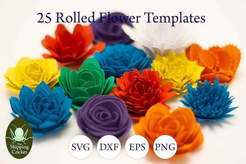 SVG Paper Flower Template, Svg Png Dxf Paper Flowers, Diy Backdrop