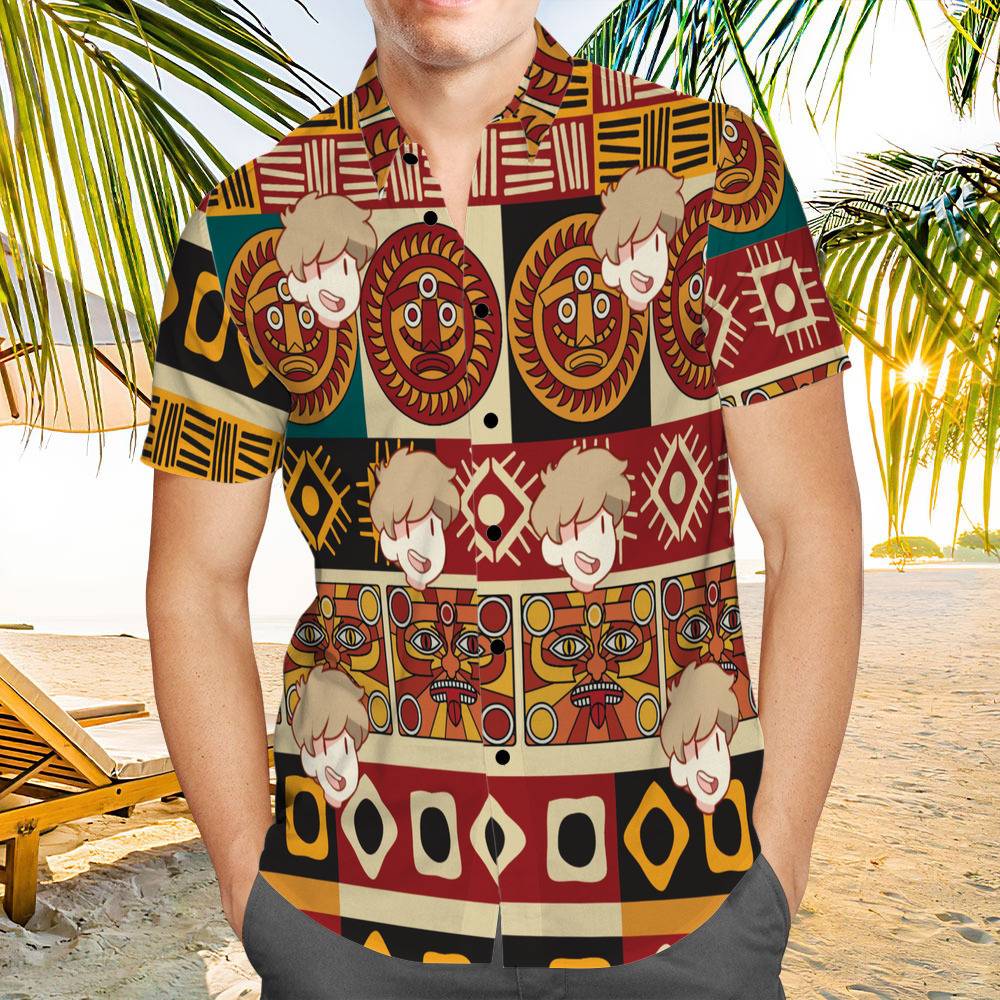 Upload Photo Hippie Custom Clipart High Quality Unisex Hawaiian Shirt