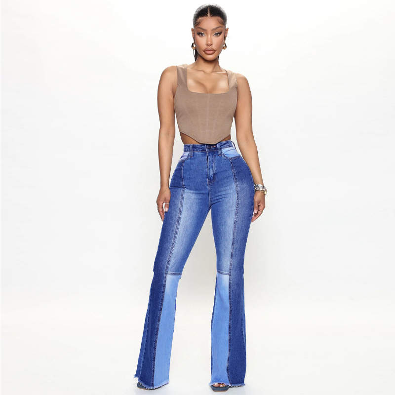 2023new Y2k Flare Jeans Vintage Low Waisted Trend Split Trousers