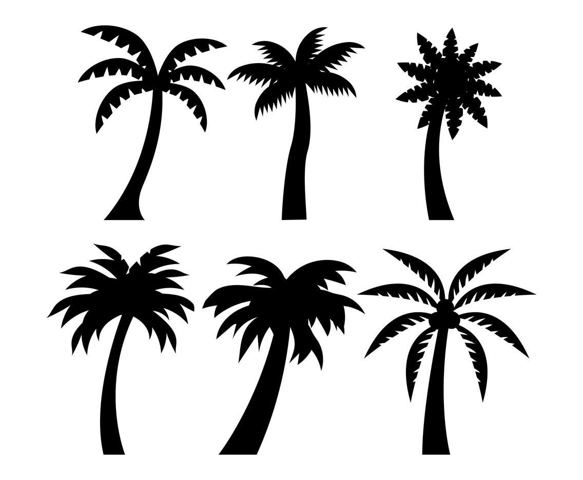 Free Palm Tree Silhouette Vector Art Graphics