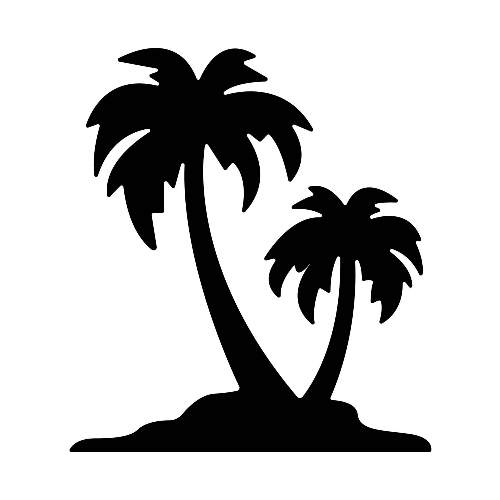 Palm Tree Silhouette Illustration Free Vector