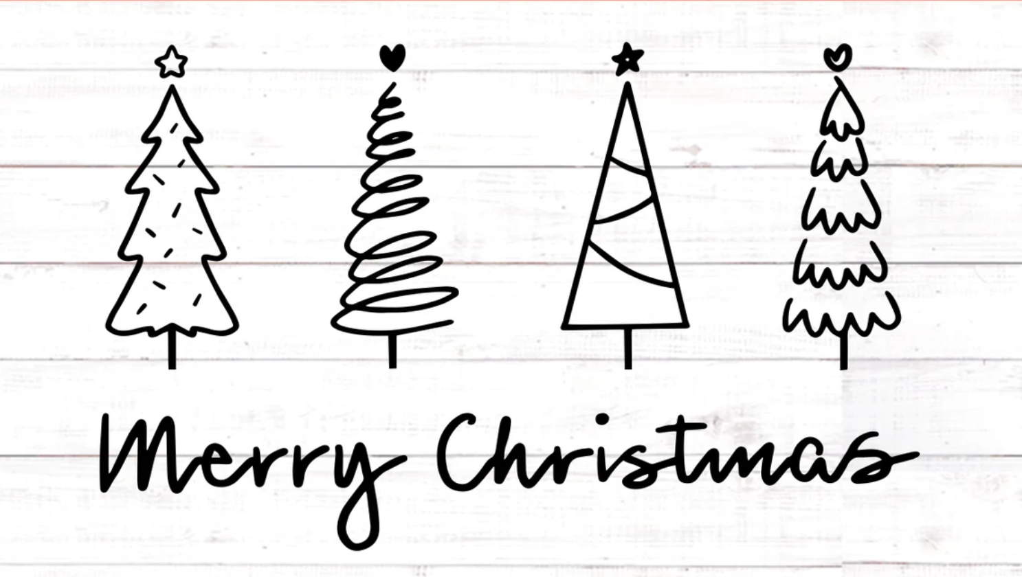 merry christmas sign and tree - free svg file for members - SVG Heart