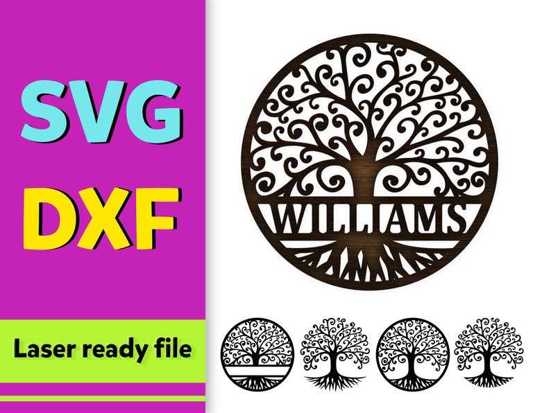 Tree Of Life Monogram Family Tree With Roots Svg#1