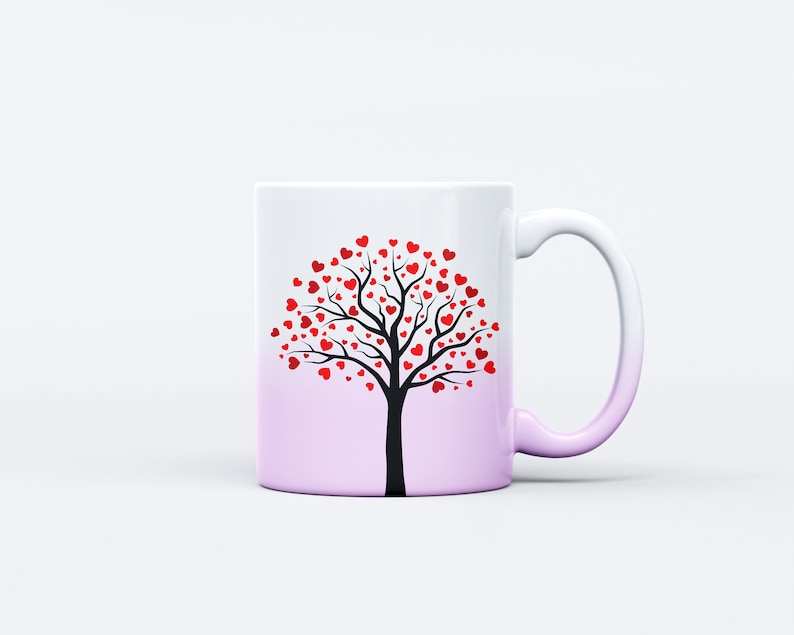Tree With Hearts Shaped Leaves Svg, Love Tree Svg#3