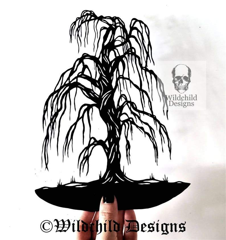 Willow Tree Svg, Weeping Willow Paper Cutting Template#1