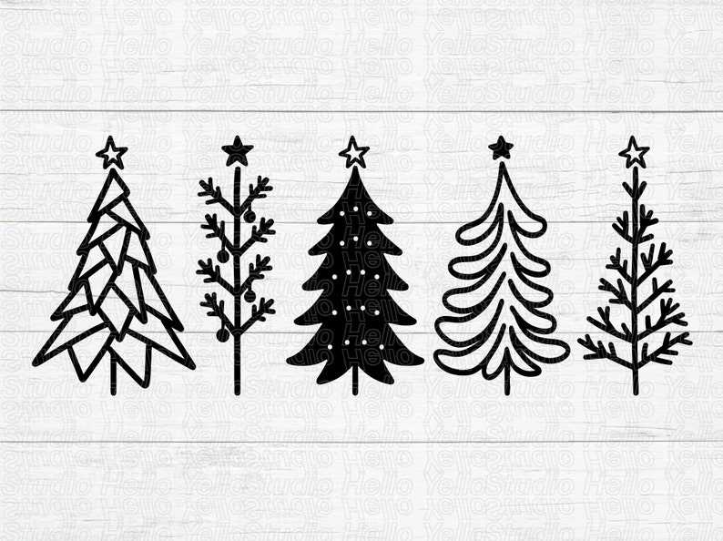 Christmas Tree Svg Bundle Free, Christmas Tree Digital Clipart#1
