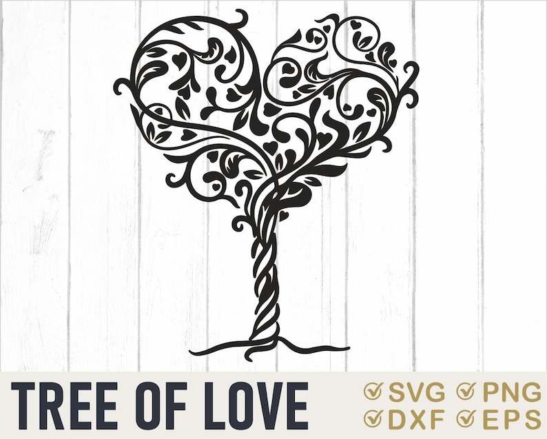 Tree Heart Svg, Valentines Day Svg Home Decoration Svg 