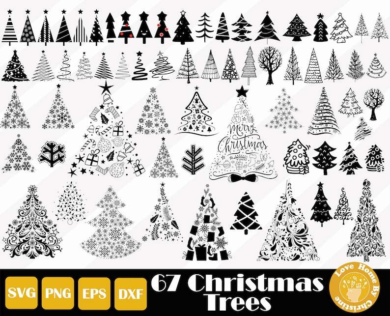 67 Christmas Tree Svg, Christmas Bundle#1