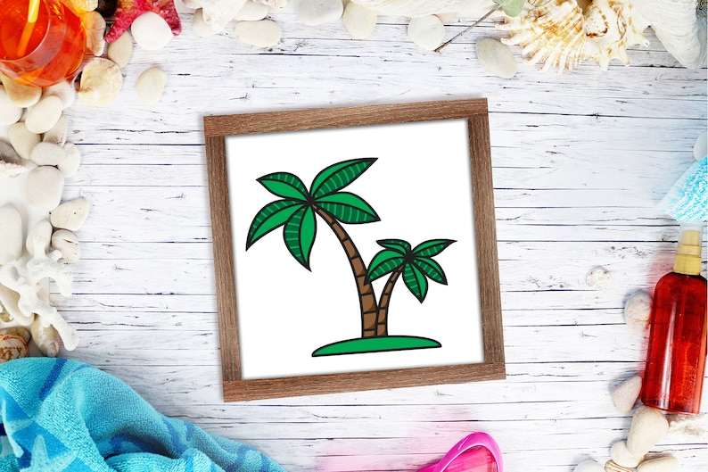 Palm Tree Svg, 3D Layered Summer Svg, Tropical Svg