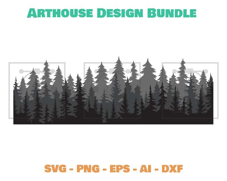 Layered Forest Svg, Layered Tree Svg, Forest Silhouette Svg#3