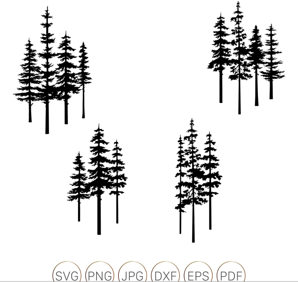 evergreen tree line silhouette