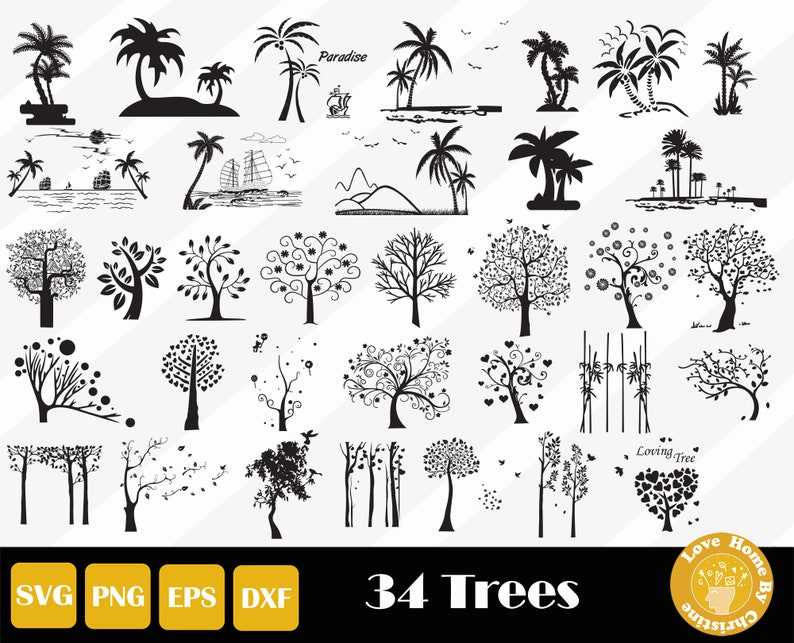 Tree Of Love 34 Tree Svg, Palm Tree SVG#1