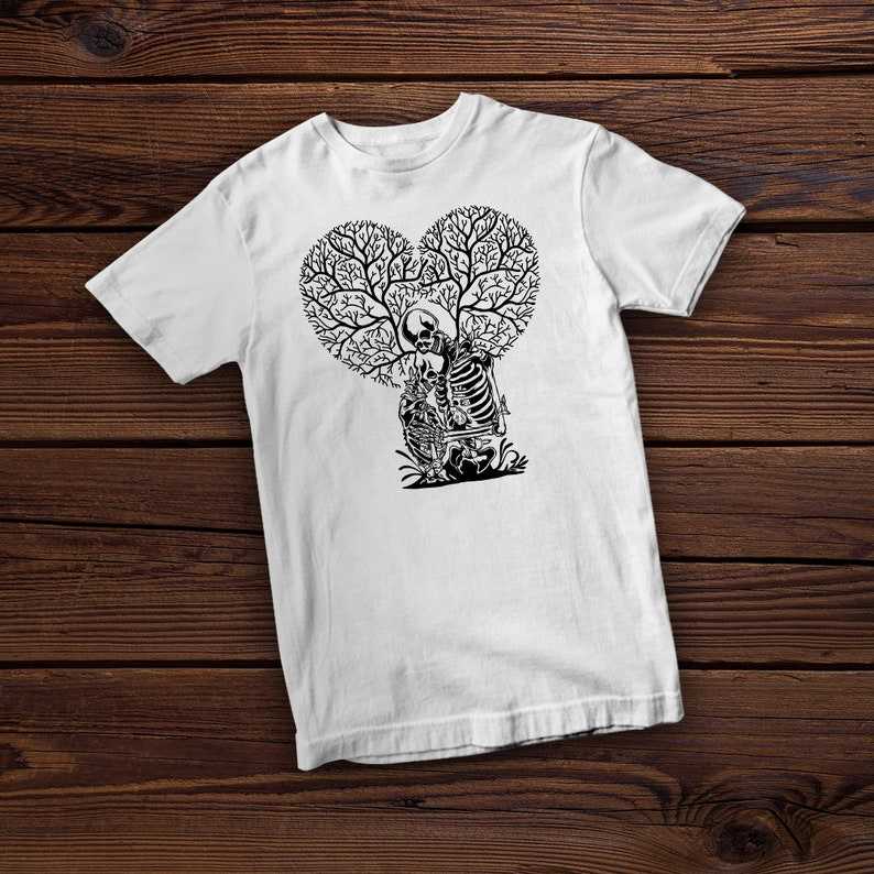 Skeleton Lovers Tree Svg File, Dead Love Svg, Gothic Heart Svg#1