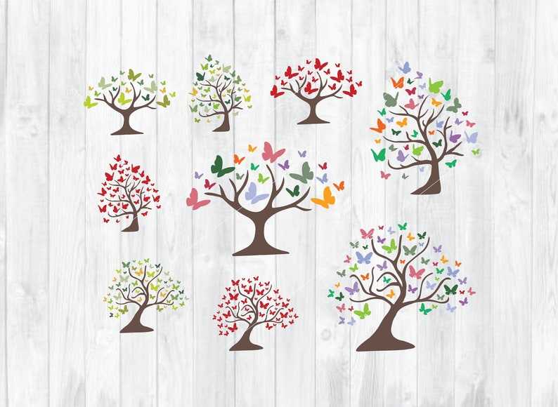 Butterfly Trees Svg, Tree Clipart Svg Files#2