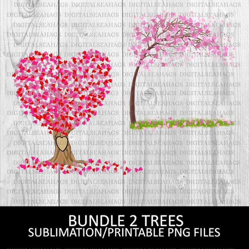 Tree With Hearts Shaped Leaves Digital Download#1