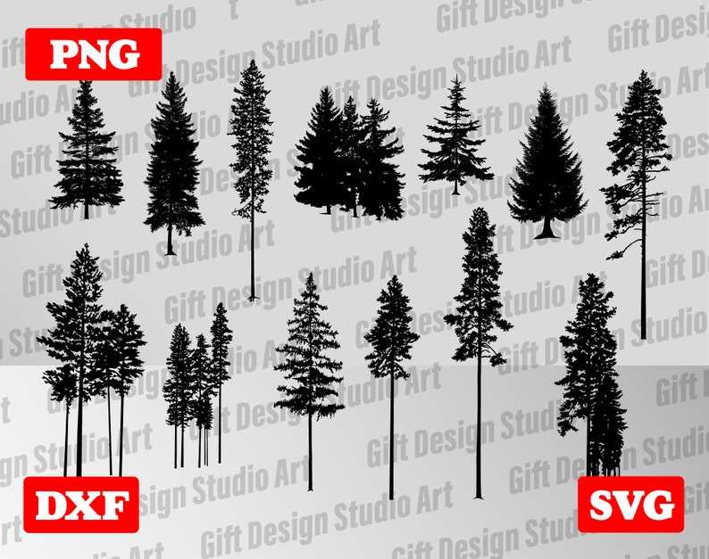 Pine Tree Silhouette Svg Pine Tree Digital Download#1