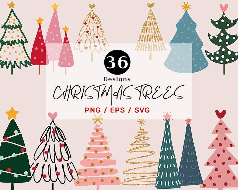 Christmas Tree Svg, Tree Svg Bundle Holiday Clipart#1