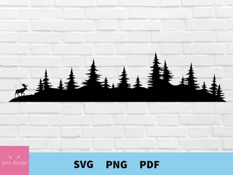 Nature Forest Svg, Tree Silhouette Svg#5