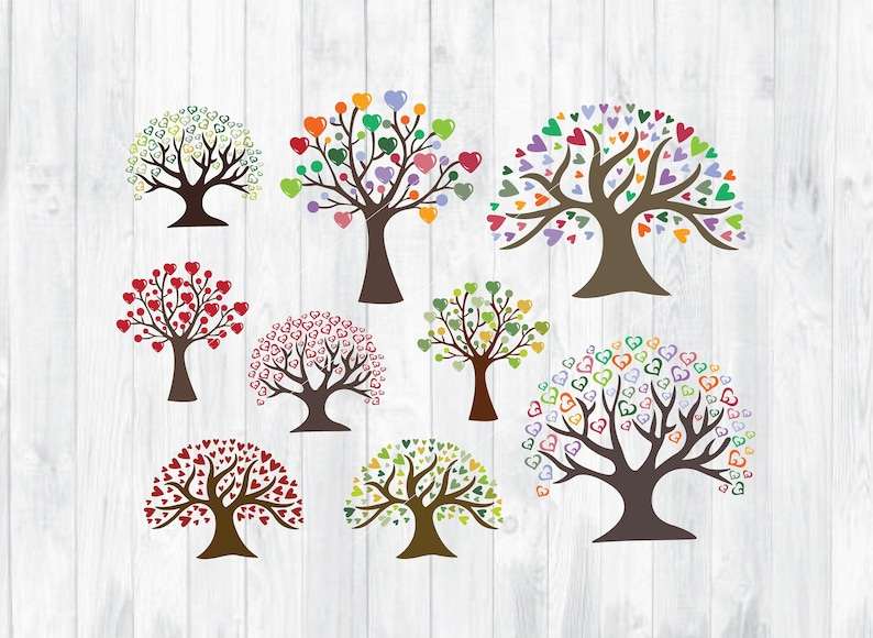 Heart Tree Svg Tree Clipart#6