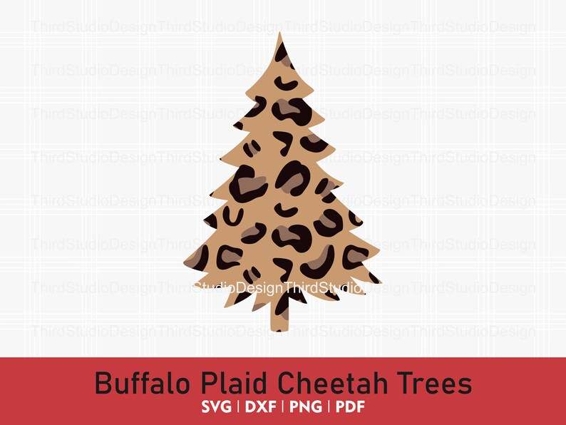 Buffalo Plaid Cheetah Tree Svg Bundle#6