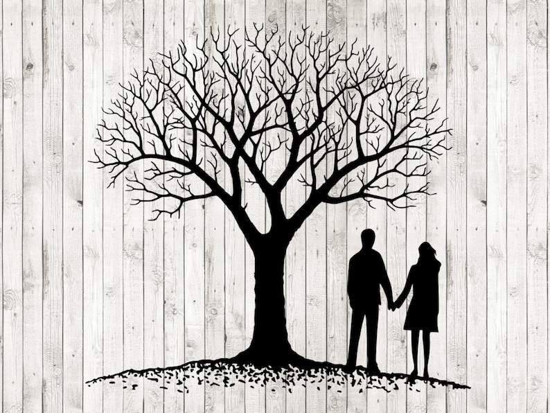 Tree Silhouette Svg, Couple Under Tree Svg#1