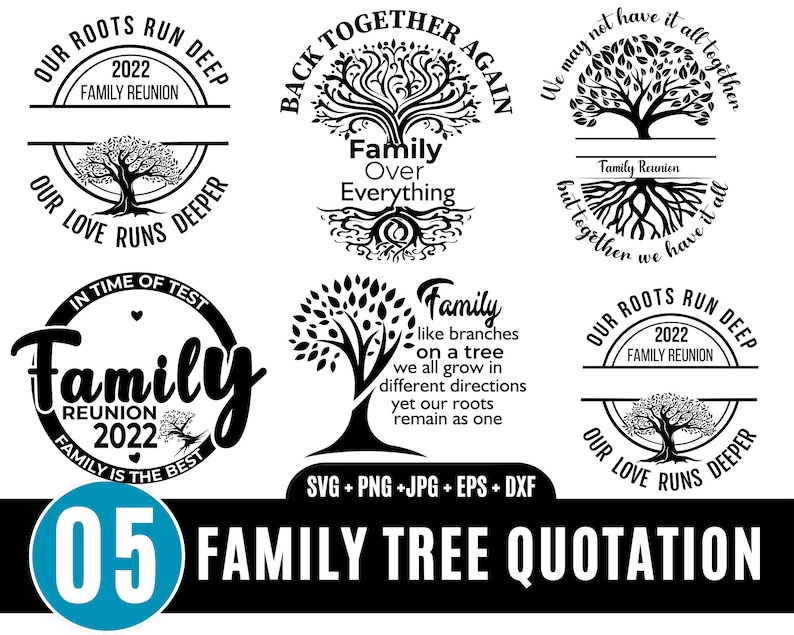 Family Tree Svg Bundle, Family Tree with Roots Svg | treesvg.com