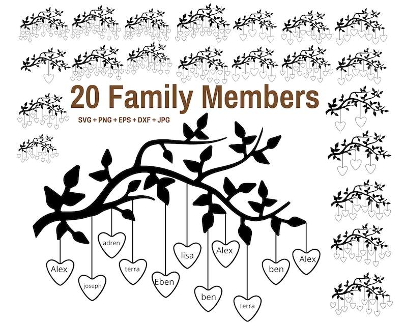 20 Family Tree With Branches Svg Bundle, Family Tree Branch Svg#1
